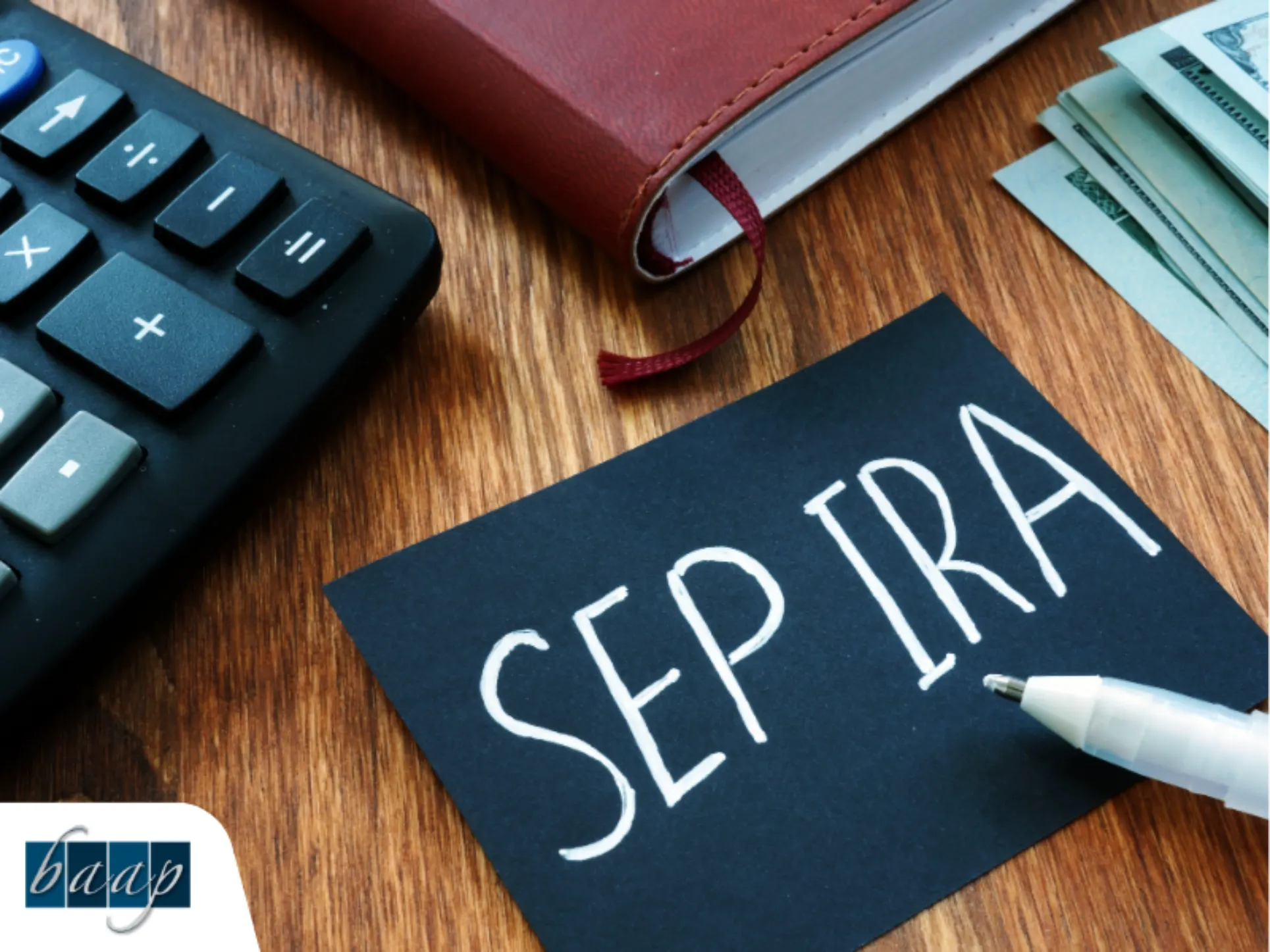 Financial planning workspace showing retirement plan and tax preparation concept